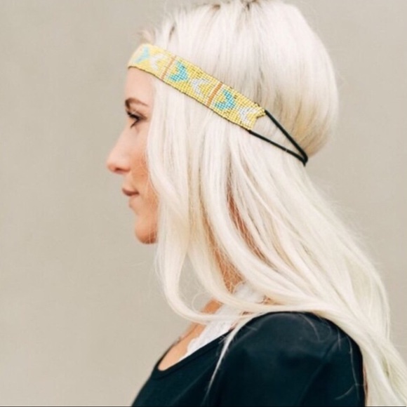 Boho Luxe Pointed Arrow Beaded Headband - Picture 4 of 5